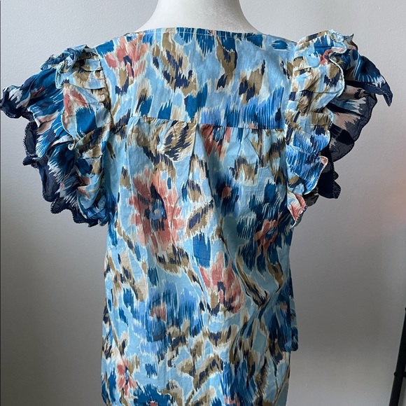 NWT House Of Harlow 1960 Zoey Blue Short Sleeve Blouse Size M - Picture 5 of 6
